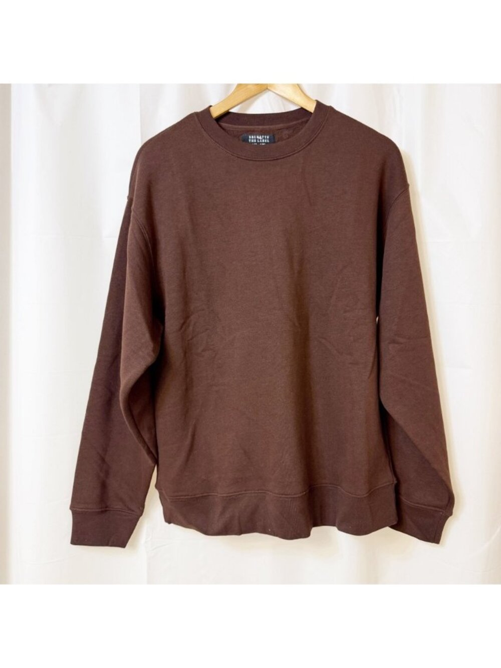 Brunette The Label Core Crew French Press Brown L/XL NWT